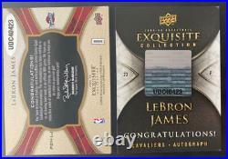 LeBron James 2008-09 UD Exquisite Lot of (4) Signed AUTO with Jersey Patch + Box