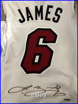 Lebron James Autographed / Signed Miami Heat Jersey Upper Deck UDA jordan Cavs