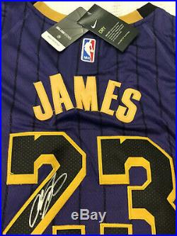Lebron James Signed Los Angeles Lakers Purple Nike Jersey COA Matching Hologram