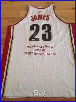 Lebron James UDA Upper Deck 2003 Rookie of the Year Signed Autograph Jersey /123