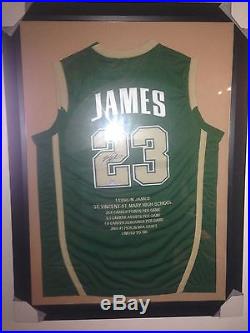 Lebron James UDA Upper Deck High School St Mary Signed Autographed Stat Jersey