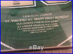 Lebron James UDA Upper Deck High School St Mary Signed Autographed Stat Jersey