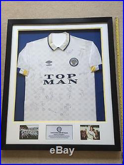 Leeds United Hand Signed Football Shirt Display With COA 89/90 TOP MAN Very Rare