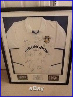 Leeds United Hand Signed Football Shirt Framed Excellent Condition