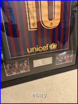Leo Messi Framed Barcelona Shirt & Signature Frame