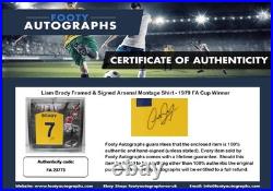 Liam Brady Framed & Signed Arsenal Montage Shirt 1979 FA Cup Winner + COA