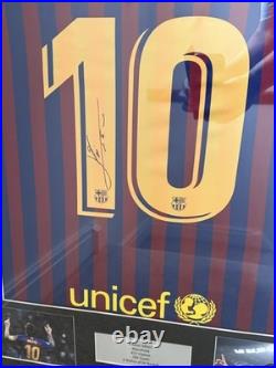 Lionel Leo Messi Framed Barcelona Shirt & Signature Frame