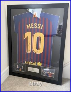 Lionel Leo Messi Framed Barcelona Shirt & Signature Frame