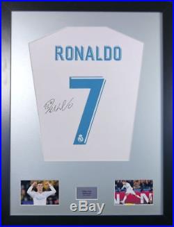 Lionel Messi 2018 Barcelona Signed Shirt Display With COA with Free Ronaldo 2018
