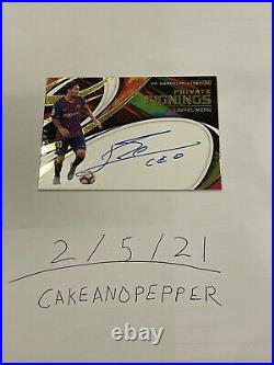 Lionel Messi 2020/2021 Panini Obsidian Private Signings On Card Auto NO RESERVE