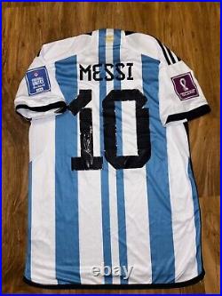 Lionel Messi Hand Signed Argentina Home Shirt With Coa Included