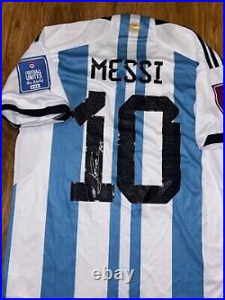 Lionel Messi Hand Signed Argentina Home Shirt With Coa Included