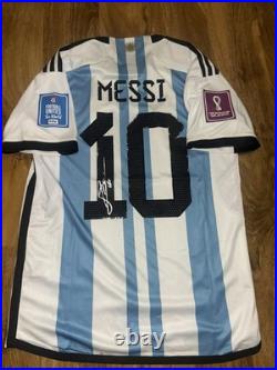 Lionel Messi Hand Signed Argentina Home Shirt With Coa Included