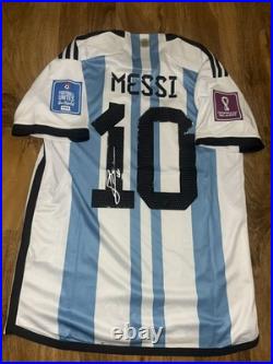 Lionel Messi Hand Signed Argentina Home Shirt With Coa Included