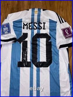 Lionel Messi Hand Signed Argentina Home Shirt With Coa Included