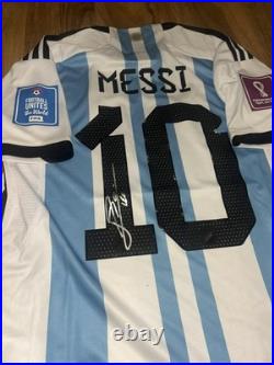 Lionel Messi Hand Signed Argentina Home Shirt With Coa Included