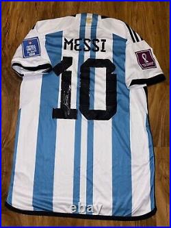 Lionel Messi Hand Signed Argentina Home Shirt With Coa Included