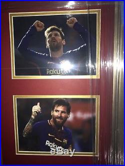 Lionel Messi Hand Signed (Back) Framed Barcelona Shirt With COA £399