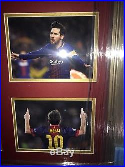 Lionel Messi Hand Signed (Back) Framed Barcelona Shirt With COA £399
