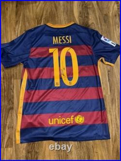 Lionel Messi Hand Signed Barcelona Home Shirt With Coa Included
