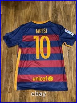 Lionel Messi Hand Signed Barcelona Home Shirt With Coa Included