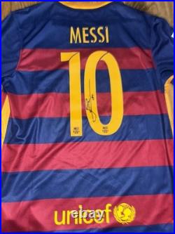 Lionel Messi Hand Signed Barcelona Home Shirt With Coa Included