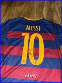 Lionel Messi Hand Signed Barcelona Home Shirt With Coa Included