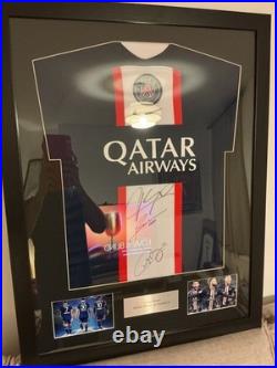 Lionel Messi, Neymar Jr & Kylian Mbappe Hand Signed And Framed PSG Shirt COA