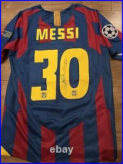 Lionel Messi Signed Barcelona Shirt 2006 #30 Coa Authentic