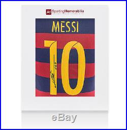 Lionel Messi Signed Barcelona Shirt 2015/2016 Fan Style Numbers Gift Box