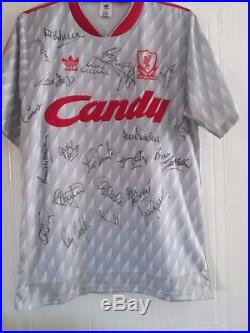 Liverpool 1989-1990 Beardsley Match Worn Squad Signed Football Shirt 41899 Provi