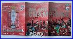 Liverpool 2019/20 Champions Programme Signed Salah Firmino Mane +2 Autographs