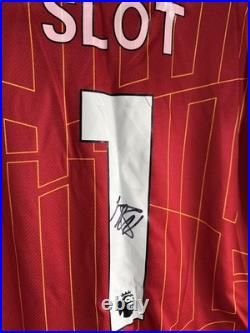 Liverpool Arne Slot Handsigned Home Strip with coa