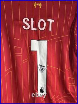 Liverpool Arne Slot Handsigned Home Strip with coa
