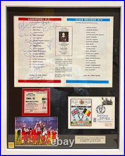 Liverpool FC Multi Hand Signed 1978 European Cup Final Programme, Ticket & COA