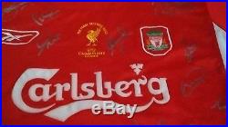Liverpool FC THE FINAL ISTANBUL 2005 signed shirt by 22 & programmes COA