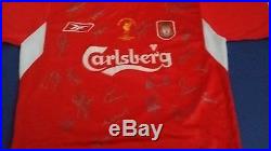 Liverpool FC THE FINAL ISTANBUL 2005 signed shirt by 22 & programmes COA