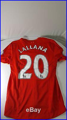 Liverpool LALLANA Poppy Premier League shirt MATCH WORN AND SIGNED