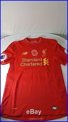 Liverpool Poppy Premier League Match Day Shirt MATCH WORN AND SIGNED