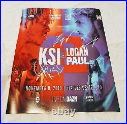 Logan Paul & KSI Signed Boxing Fight Poster PROOF Staples Center YouTube DAZN UK