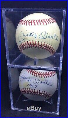 Lot of 2 Mickey Mantle Signed Autographed Baseballs, Upper Deck & JSA Certified