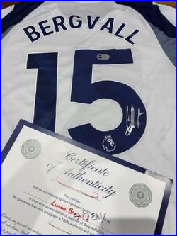 Lucas Bergvall Signed Tottenham Home Shirt 2024/25 With COA