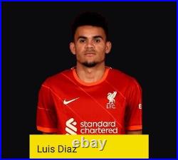 Luis Diaz Hand Signed Liverpool Football Shirt With Coa COA £220