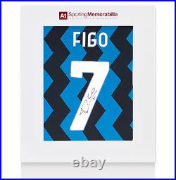 Luis Figo Signed Inter Milan Shirt 2020-2021, Number 7 Gift Box