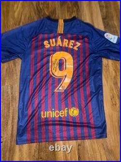 Luis Suarez Signed Barcelona Home Shirt With COA Included