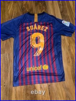 Luis Suarez Signed Barcelona Home Shirt With COA Included