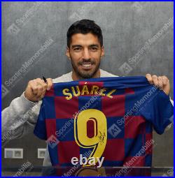 Luis Suarez Signed Barcelona Shirt 2019/2020, Number 9 Gift Box