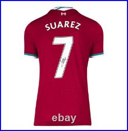 Luis Suarez Signed Liverpool Shirt 2020/2021, Home, Number 7 Gift Box