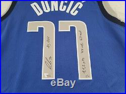 Luka Doncic Signed ROOKIE STATS LIMITED EDITION Jersey Fanatics Dallas Mavericks