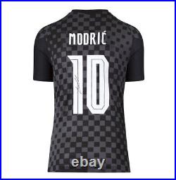 Luka Modric Signed Croatia Shirt 2020-21, Away, Fan Style Numbers, Number 10